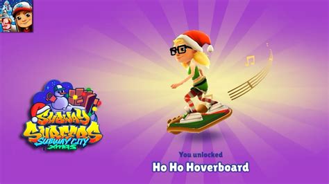 Unlocking Ho Ho Hoverboard Subway Surfers Subway City X Mas Youtube