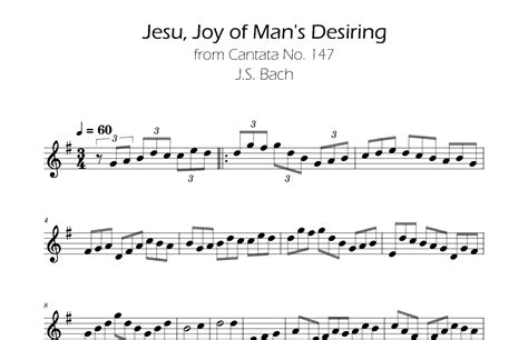 Jesus Joy Of Man S Desiring Easy Violin Sheet Music Johann Sebastian