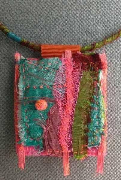 Pin by Клавдия on Мода и стиль | Fiber art jewelry, Fabric jewelry ...