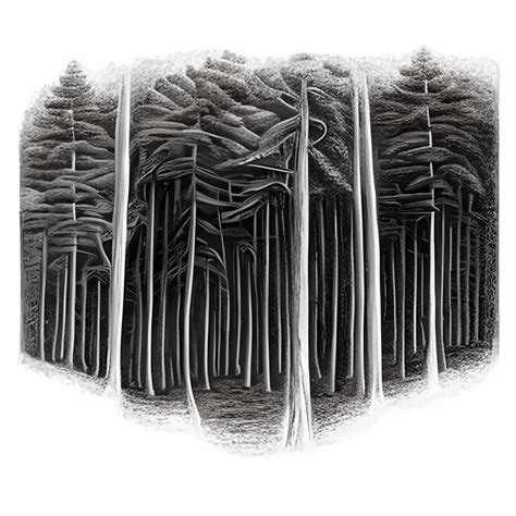 Forest Line Art Graphic · Creative Fabrica