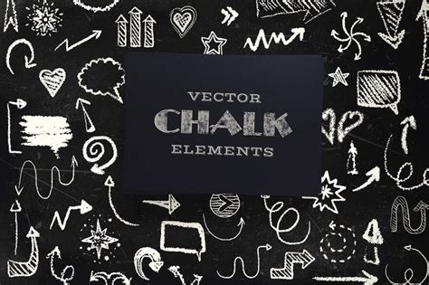 Vector Chalk Elements Collection Visual Design Trends Business Card