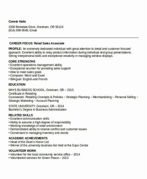 Entry Level Sales Resume Fresh 10 Sample Retail Sales Resume Templates Pdf Doc Sales Resume