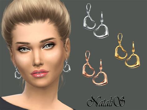 Heart Drop Earrings By Natalis At Tsr Sims 4 Updates Heart Drop