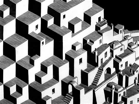 Metamorphose I Detail Escher Drawings Isometric Art Architecture