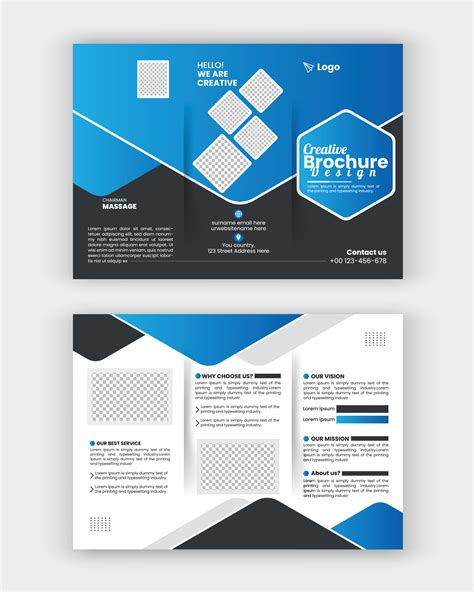 Business Brochure Template In Tri Fold Layout Corporate Design Leaflet