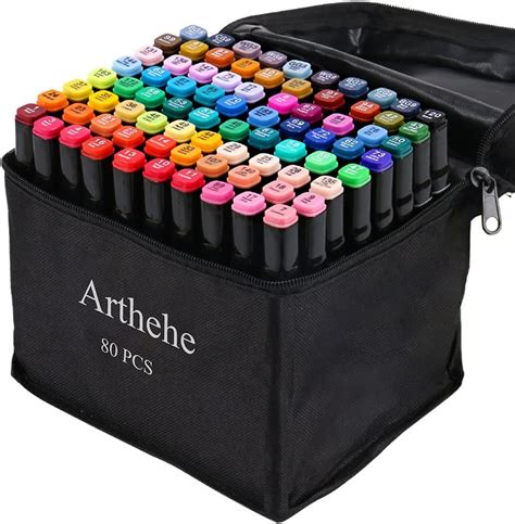 ARTHEHE 80 Farben Marker Set Alkohol Marker Set für Erwachsene Marker