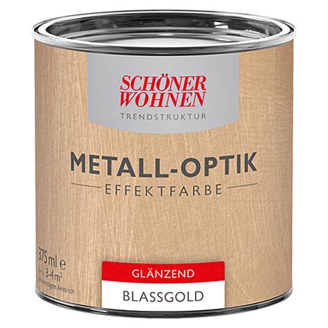 SCHÖNER WOHNEN Metall Optik Effektfarbe Blassgold 375 ml Glänzend