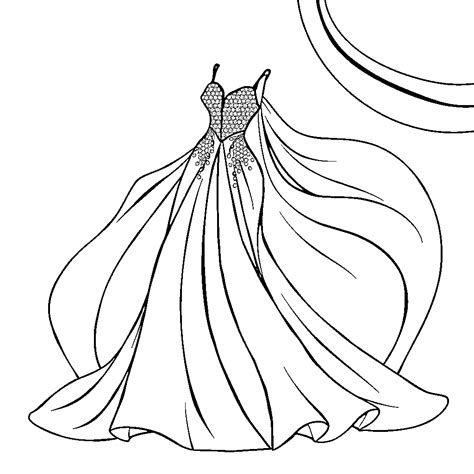Best Evening Gown Coloring Pages (Free Printable PDF)