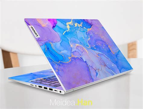 Lenovo Thinkpad Skin Decals Personalized Gift Marble Vinyl Etsy