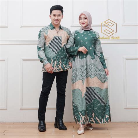 Jual Harga Paket Couple Sepasang Gamis Dan Kemeja Batik Sarimbit Baju Kondangan Shopee Indonesia