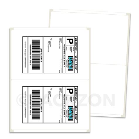 Half Sheet Self Adhesive Shipping Labels For Laser Inkjet Printers