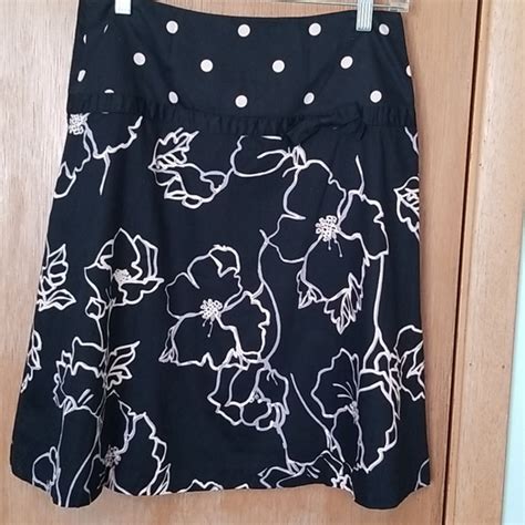 Anthropologie Skirts Anthropologie Odille Black Floral Aline Skirt