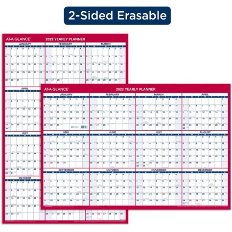 At A Glance Vertical Horizontal Reversible Erasable Wall Calendar