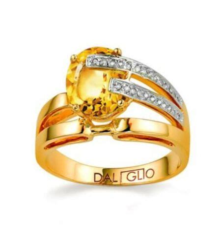 Daliglio Citrine Diamonds K Gold Over St Silver Ring Size Ebay