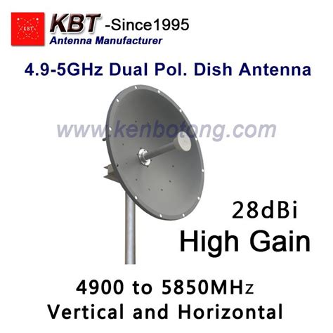 Kenbotong 49 58ghz 28dbi Dual Polarization Parabolic Dish Antenna