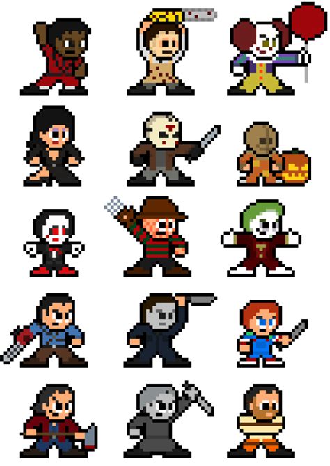 8 Bit Horror Icons Pixel Art Pixel Art Pattern Easy Pixel Art