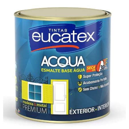 Tinta Esmalte Premium Eucatex A Base D Gua Cor Branco Brilhante