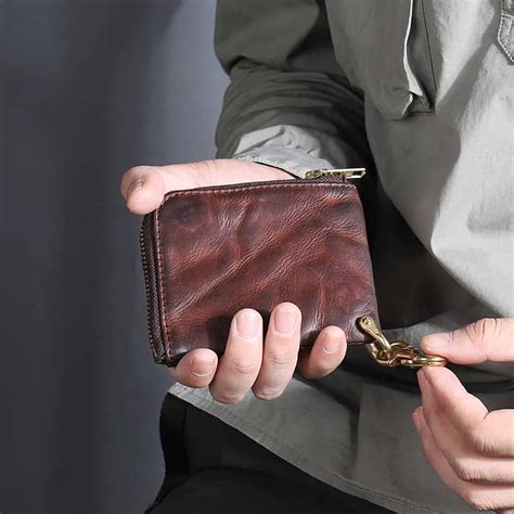 Real Leather Male Coin Purse Short Luxury Handmade Cowhide Genuine