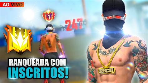 FREE FIRE AO VIVO RANK 50 PLAYERS RUMO AO DESAFIANTE CÓDIGO DE