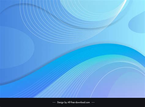 Abstract Curve Background Template Bright Dynamic Wavy Lines Vectors