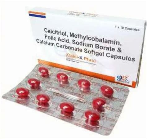 Calcitriol Methylcobalamin Folic Acid Sodium Borate And Calcium Carbonate Softgel Capsules At Rs