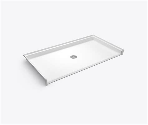 Xsb Bf Col C Acrylx Alcove Shower Base With Center Drain In White