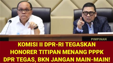 DPR RI TEGASKAN TERDAPAT LAPORAN HONORER TITIPAN MENANG PPPK BKN