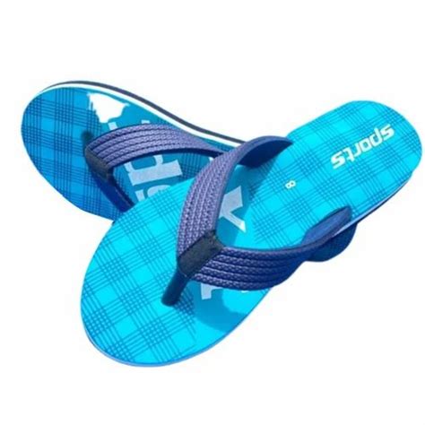 Fancy Printed Sky Blue Men Flip Flop Sleeper Size 8 Number At Rs 95