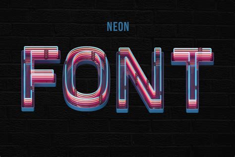 Retro Neon Font - PNG letter set | Handmadefont.com