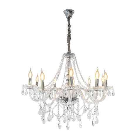 Lustre Candelabro De Cristal Carolina Bra Os Prata Neotron