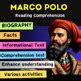 Marco Polo Biography Facts Reading Comprehension Information Text