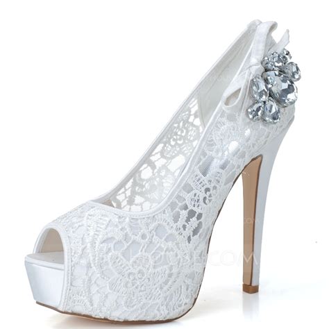 Women S Lace Stiletto Heel Peep Toe Platform Pumps Sandals With