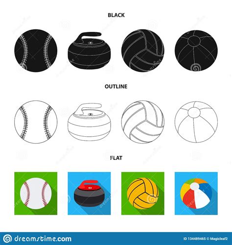 Vector Design Of Sport And Ball Icon Set Of Sport And Athletic Stock