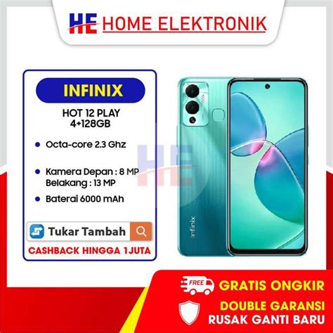 Jual Infinix Hot 12 Play 4 128GB Di Seller Home Elektronic Pacar