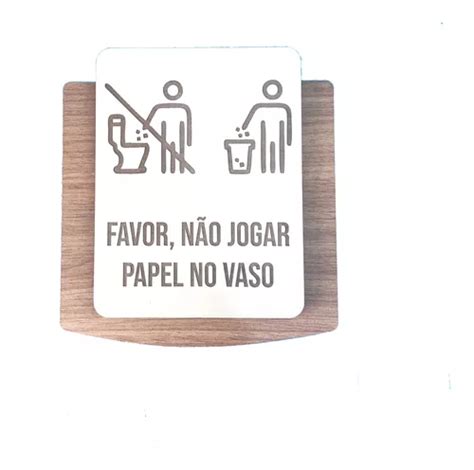 Placa Sinaliza O Indicativa N O Jogar Papel Vaso Sanit Rio