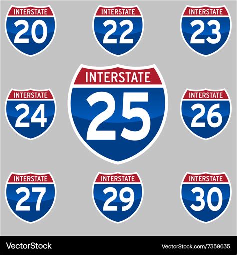 Interstate 20 30 Royalty Free Vector Image Vectorstock