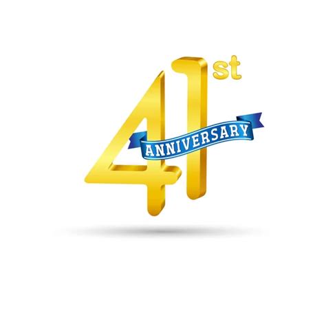 Years Anniversary Logo Blue Ribbon Isolated White Background Stock Vector By ©augustdesign 197905314