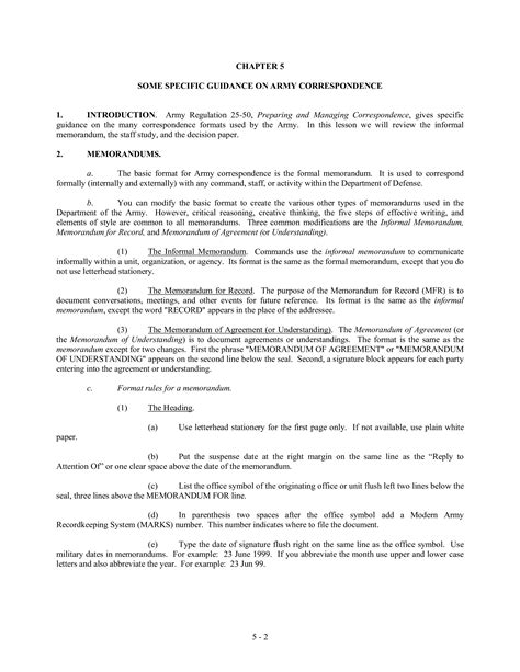 Memorandum Of Agreement Template Army