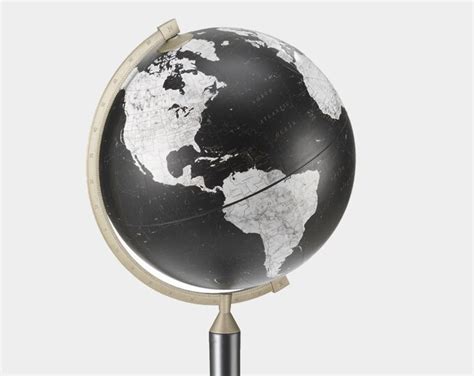 Large Globe on Stand, Unique Floor Standing Globe, Black Gray, Italian ...