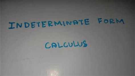 Indeterminate Form Calculus Trb Polytechnic Youtube