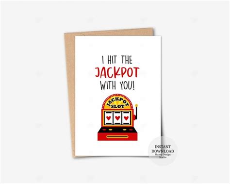 Printable Card I Hit The Jackpot With You Card Etsy