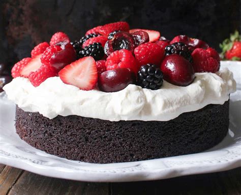 Foolproof Chocolate Cake With Whipped Cream And Fresh Berries Domesticate Me