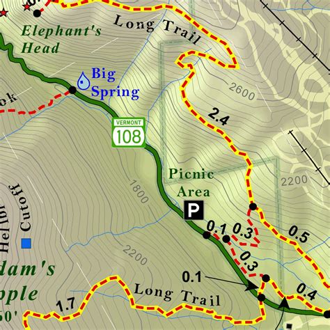 Mount Mansfield Trail Map California Southern Map