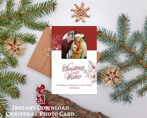 Christmas Wishes Family Photo Card Photo Card Printable - Etsy