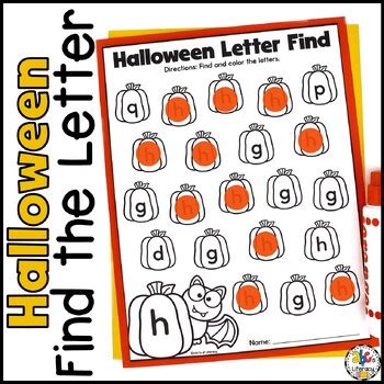 Halloween Find the Letter Worksheets by ABC's of Literacy | TPT