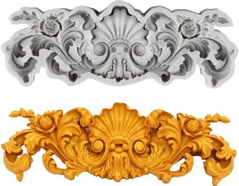 Baroque Style Silicone Molds Curlicues Scroll Lace Fondant Molds For