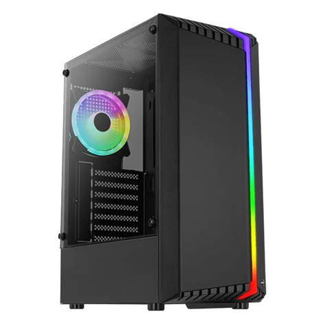 Gabinete Aerocool Bionic Rgb Negro Cristal Templado Atx Usb