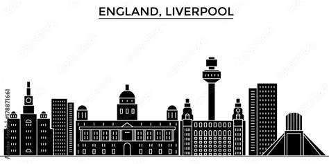 Uk Liverpool Architecture Skyline Buildings Silhouette Outline