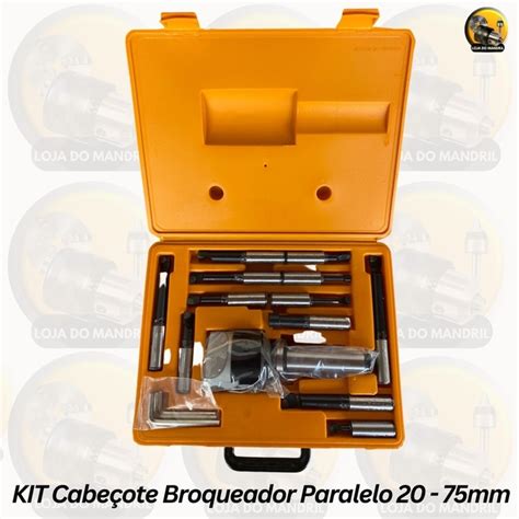 Comprar Kit Cabeçote Broqueador 75mm Haste Paralelo 20 12 peças