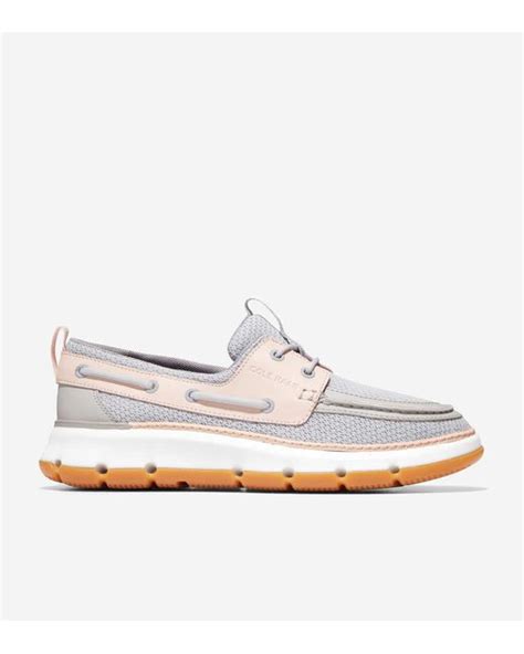 Cole Haan Womens 4zerøgrand Regatta Boat Shoe In White Lyst